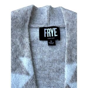 FRYE open front Western style soft brown/cream sweater cardigan, women's S